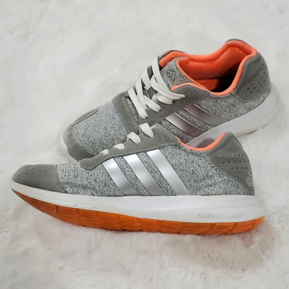 Gray and Peach pink Adidas Supercloud running shoes size 7 - Picture 7 of 8